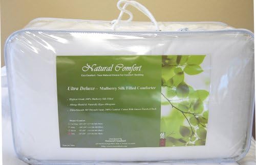 Ultra Deluxe 100-Percent Natural Mulberry Silk Filled Dobby White Comforter for All Seasons