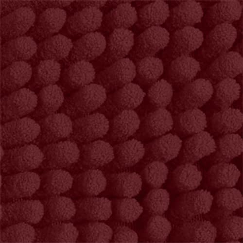 LuxUrux 4-Piece Bathroom Rug Set - Soft Chenille Mats, Non-Slip Toilet Mat & Lid Cover for Comfort & Style (20x20 U, 16x24, 20x30 & 19x19 inches, Burgundy)
