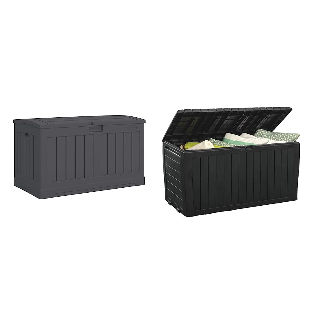 Outdoor Resin Patio Deck Storage Box with Seat