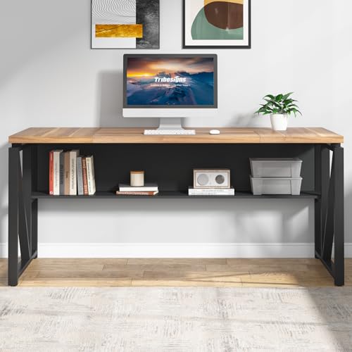 63" Executive Desk with Reversible File Cabinet, Large L-Shaped Office Desk