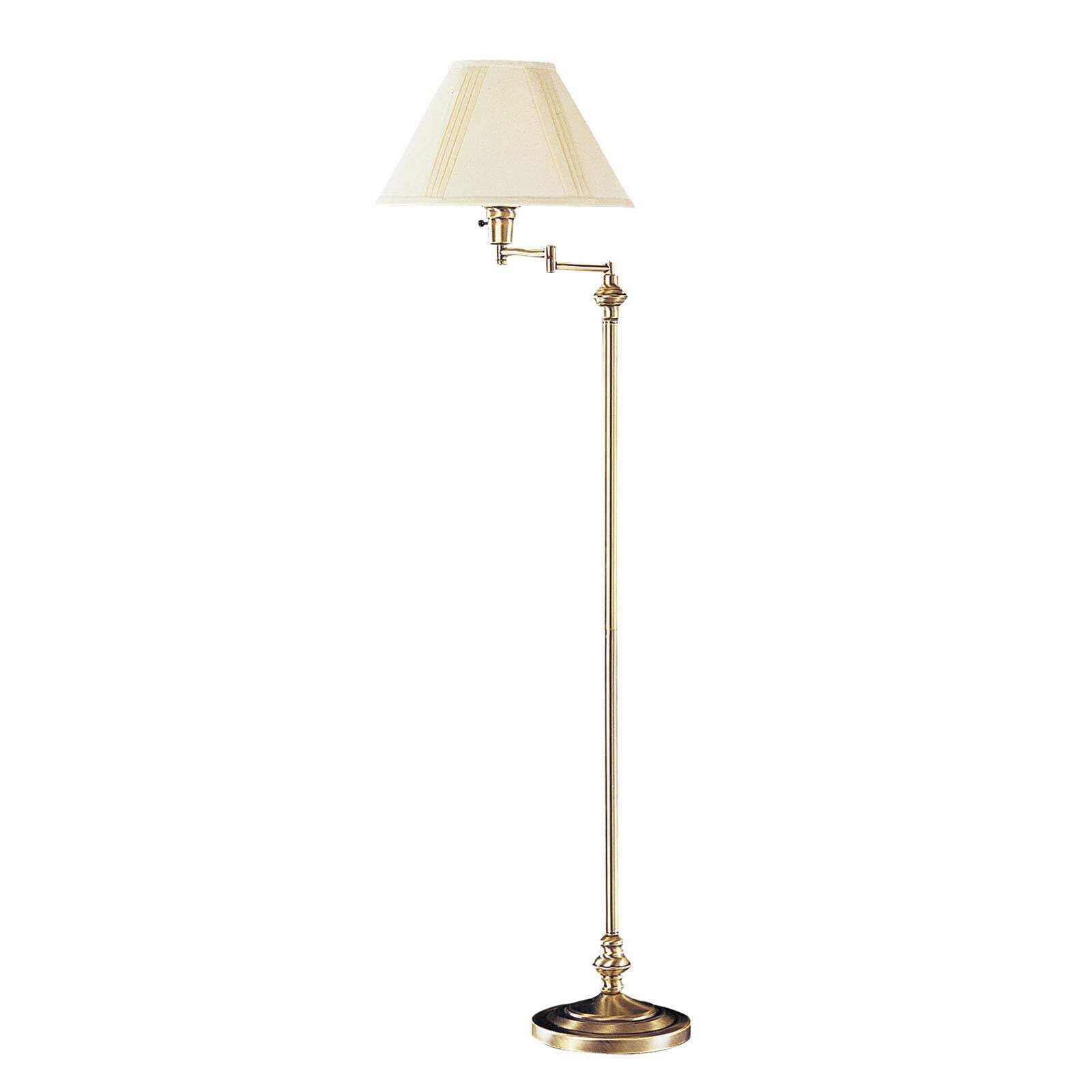 526330 59 in. Swing Arm Floor Lamp with Beige Empire Shade Bronze