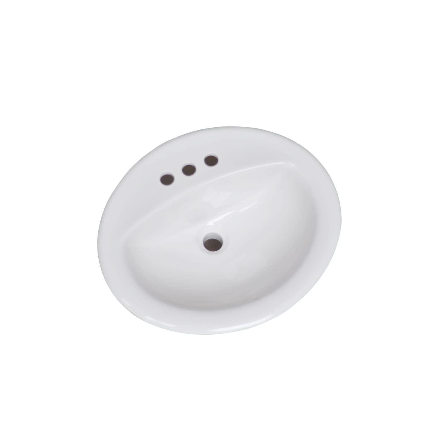 573428 Oval Drop-In Sink 20x17 Single Basin in White