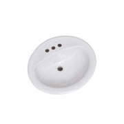 573428 Oval Drop-In Sink 20x17 Single Basin in White