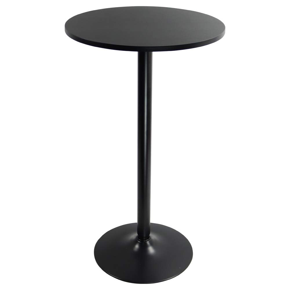 Round Bar Table 23.6-Inch Top for Cocktail Bar Pub Dining Bistro (41.5H, Black)
