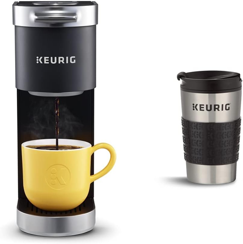 K-Mini Plus Single Serve K-Cup Pod Coffee Maker with Travel Mug (1 Count) Bundle