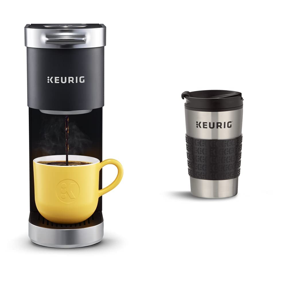 K-Mini Plus Single Serve K-Cup Pod Coffee Maker with Travel Mug (1 Count) Bundle