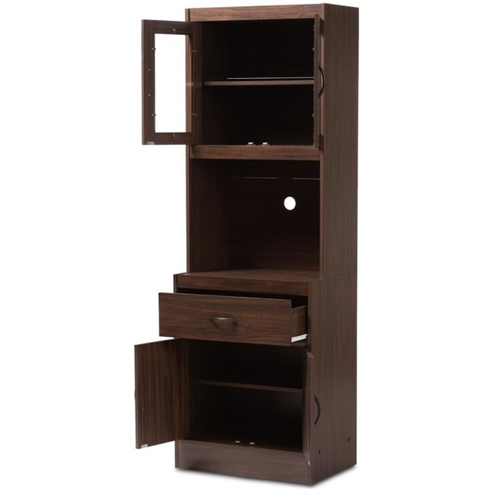 Kitchen Cabinet and Hutch in Dark Walnut