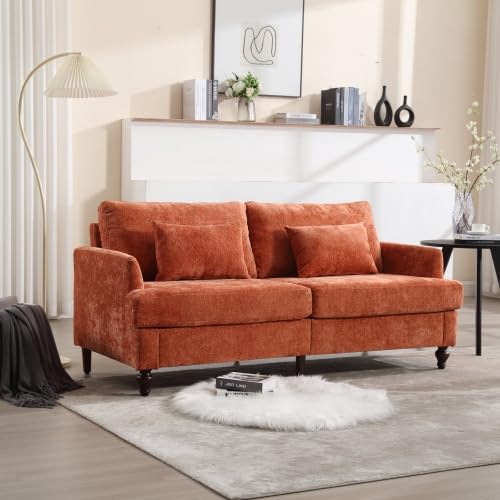 68.9'' Chenille Fabric Loveseat Sofa Futon Couch for Living Room