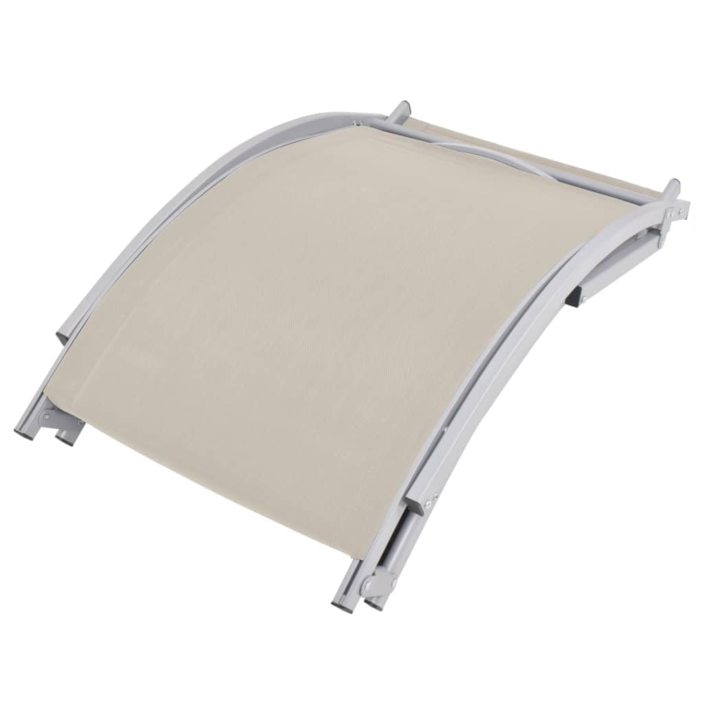 Sun Loungers 2 pcs Cream Textilene