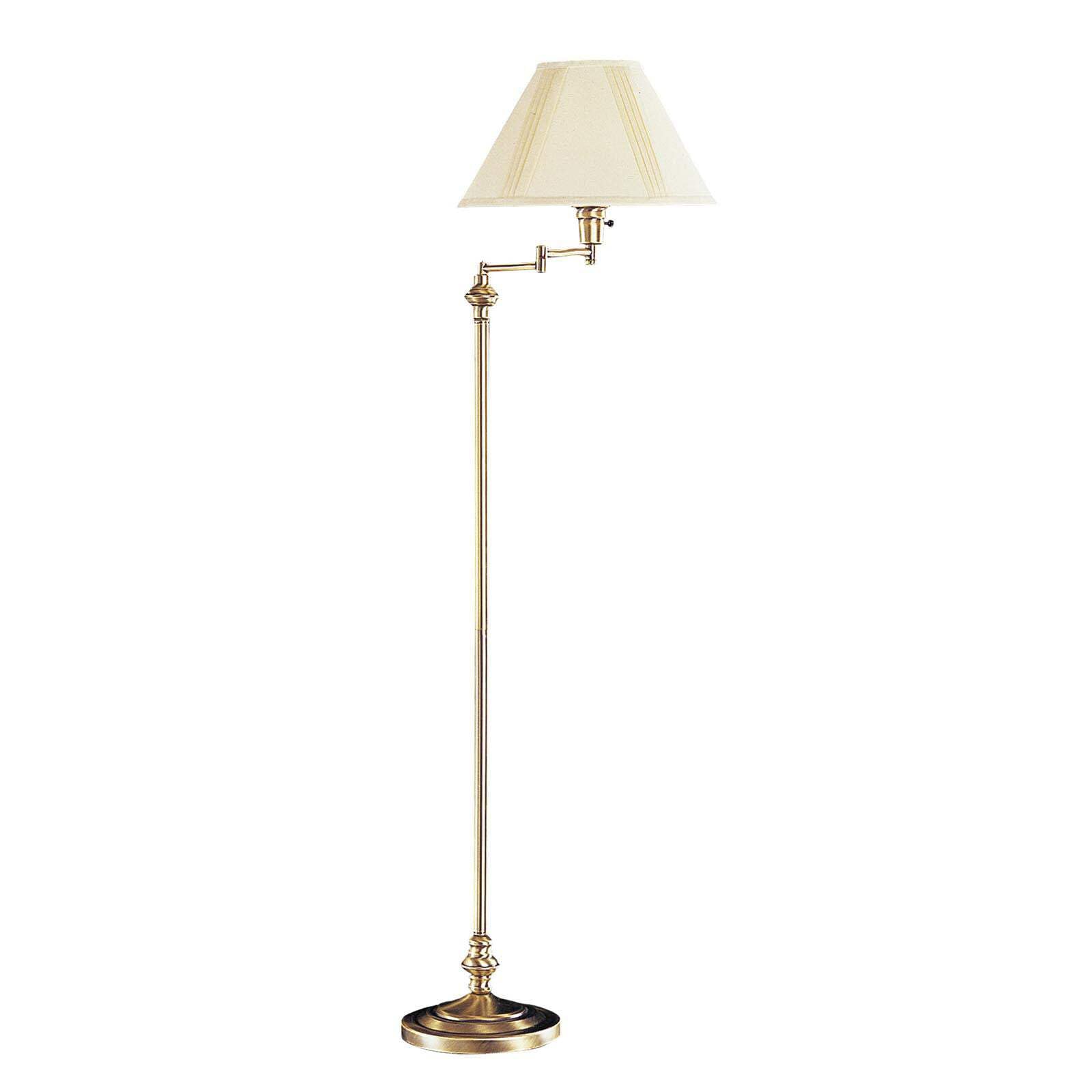 526330 59 in. Swing Arm Floor Lamp with Beige Empire Shade Bronze