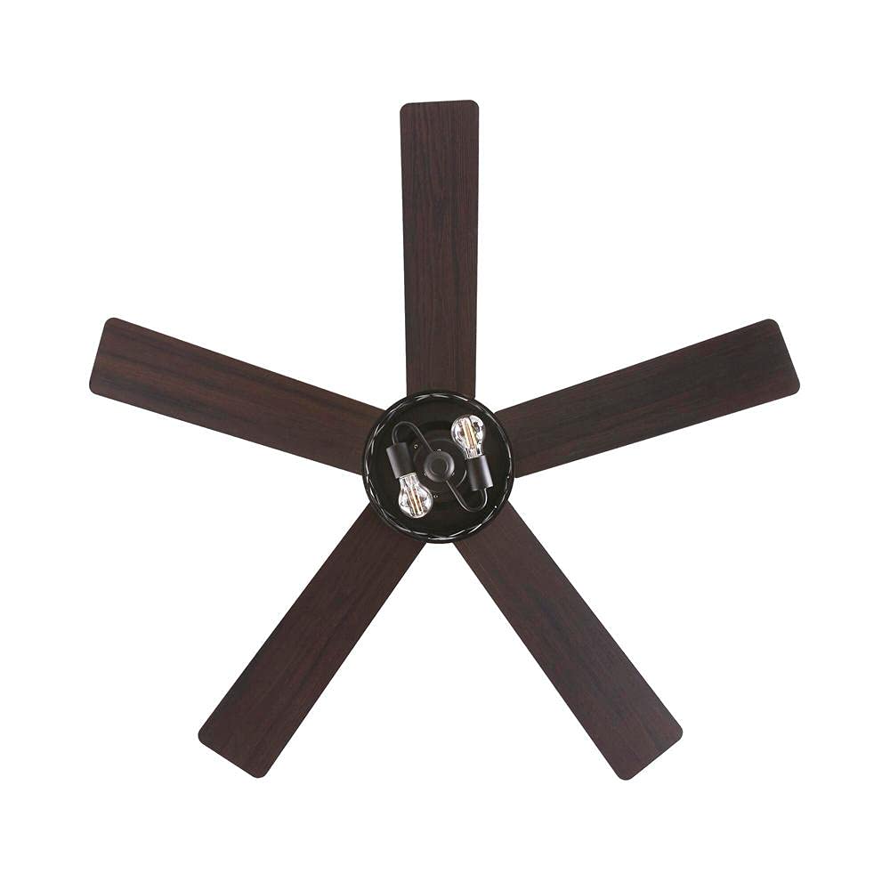 North Grove 52 in. Indoor LED Matte Black Dry Rated Ceiling Fan