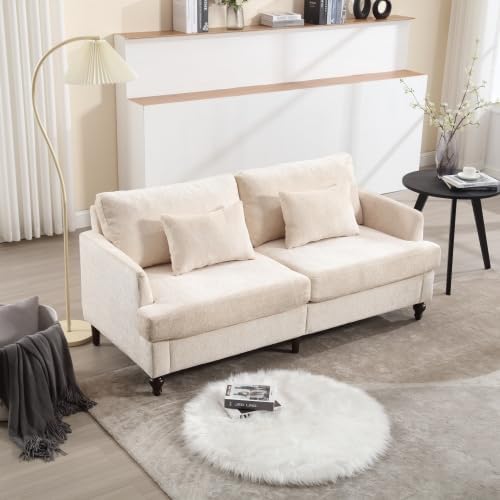 68.9'' Chenille Fabric Loveseat Sofa Futon Couch for Living Room