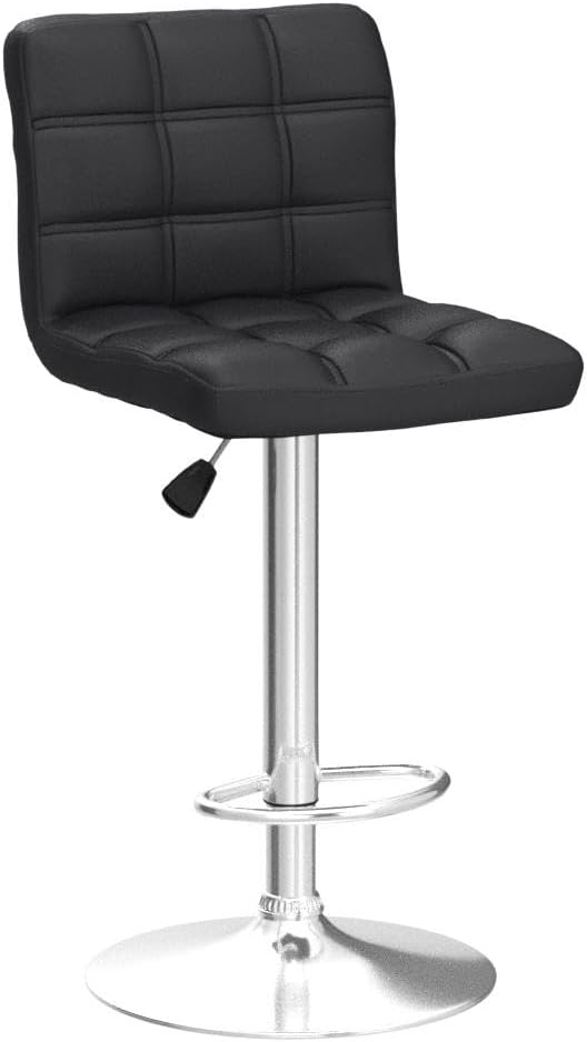 4 Adjustable Swivel Barstools, Modern PU Leather Kitchen Counter Bar Stools