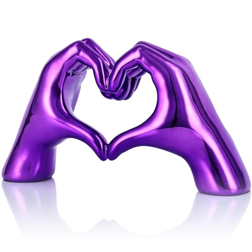 Purple Heart Hands Decor for Living Room Bedroom Bookshelf Coffe Table