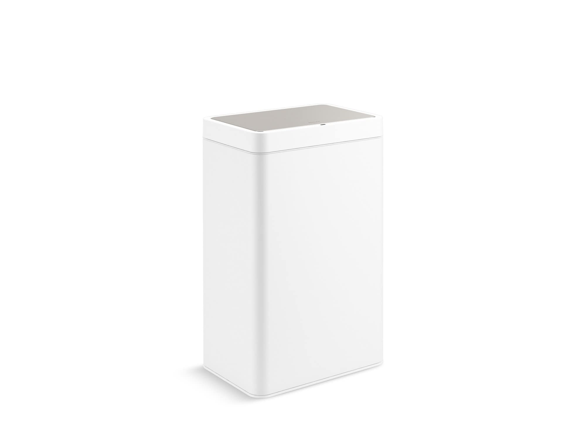 KOHLER 13-Gallon Touchless White Stainless Steel Trash Can, Hands-Free Motion Sensor Lid, Durable, Fingerprint-Resistant, Easy to Clean, K-23825-STW