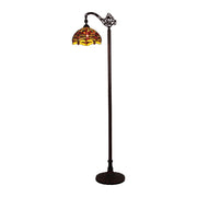 Empress Dragonfly Tiffany-Style Dark Bronze 1 Light Reading Floor Lamp 11" Wide