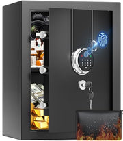 2.5 Cuft Biometric Safe Box, Fire Proof Safe For Home Documents with Fingerprint Lock