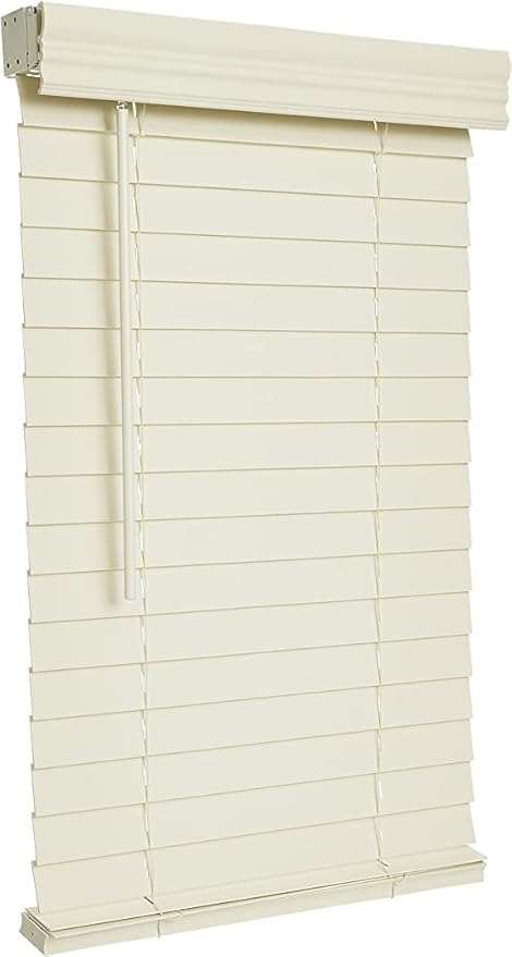 Cordless, 2 Inch Faux Wood Blind, 34" Wide x 36" Long, Window Blinds