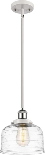 Lighting Bell - 1 Light Stem Hung Mini Pendant in Industrial Style-10 Inches Tall and 8 Inches