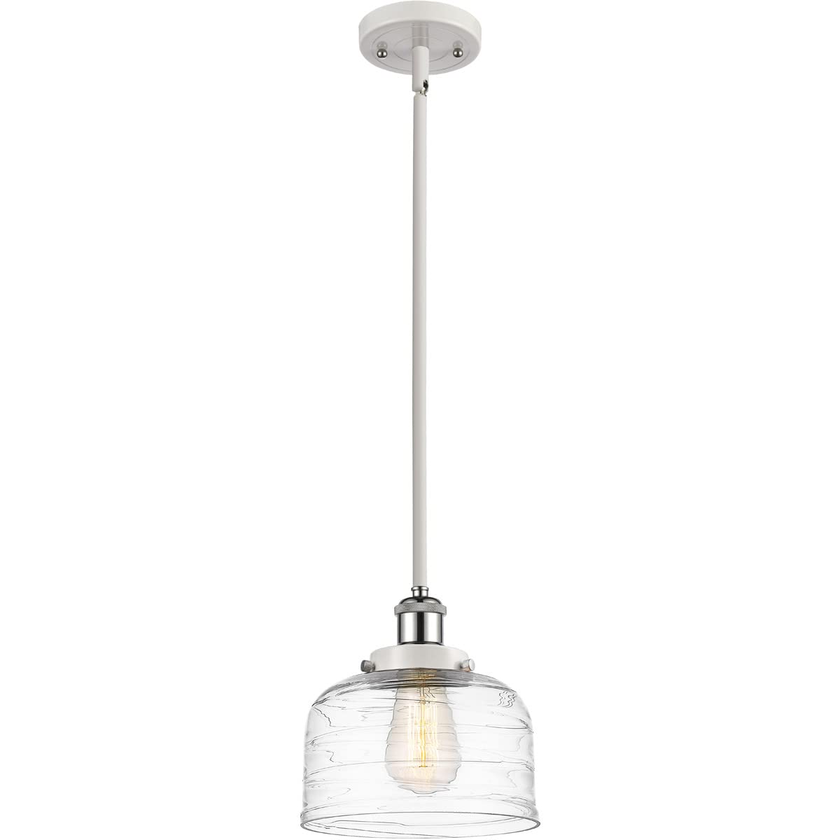 Lighting Bell - 1 Light Stem Hung Mini Pendant in Industrial Style-10 Inches Tall and 8 Inches