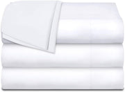 Twin Flat Sheets 3 Pack, White Cotton Flat Bed Sheet 66x104 Inches