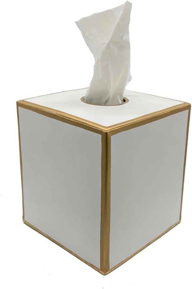 Decorative Tissue Box Cover Square, Metal Modern Tissue Box Cover Farmhouse