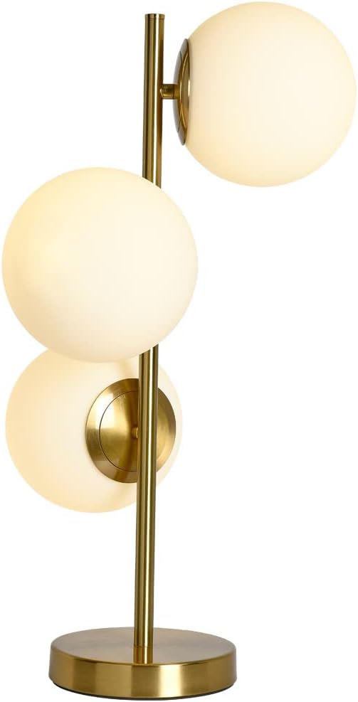 Table Lamp Modern 2 Glass Globe Table Lamp Gold Desk Lamp Retro with White