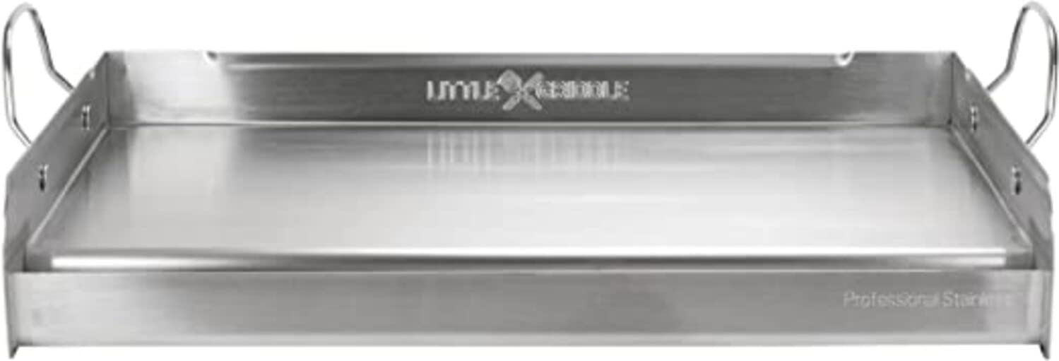 100% Stainless Steel Griddle with Even Heat Cross Bracing and Removable Handles