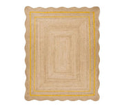 Sanwariya Rugs Export Handwoven Scalloped Jute Area Rug – Bohemian Design