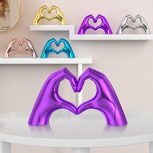 Purple Heart Hands Decor for Living Room Bedroom Bookshelf Coffe Table