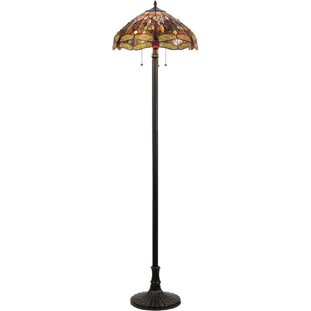 Tiffany-Style 3 Light Dragonfly Floor Lamp 18" Shade