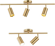 Gold Flush Mount Tracking Light Kit 3 Light Wall Decorative Lamp
