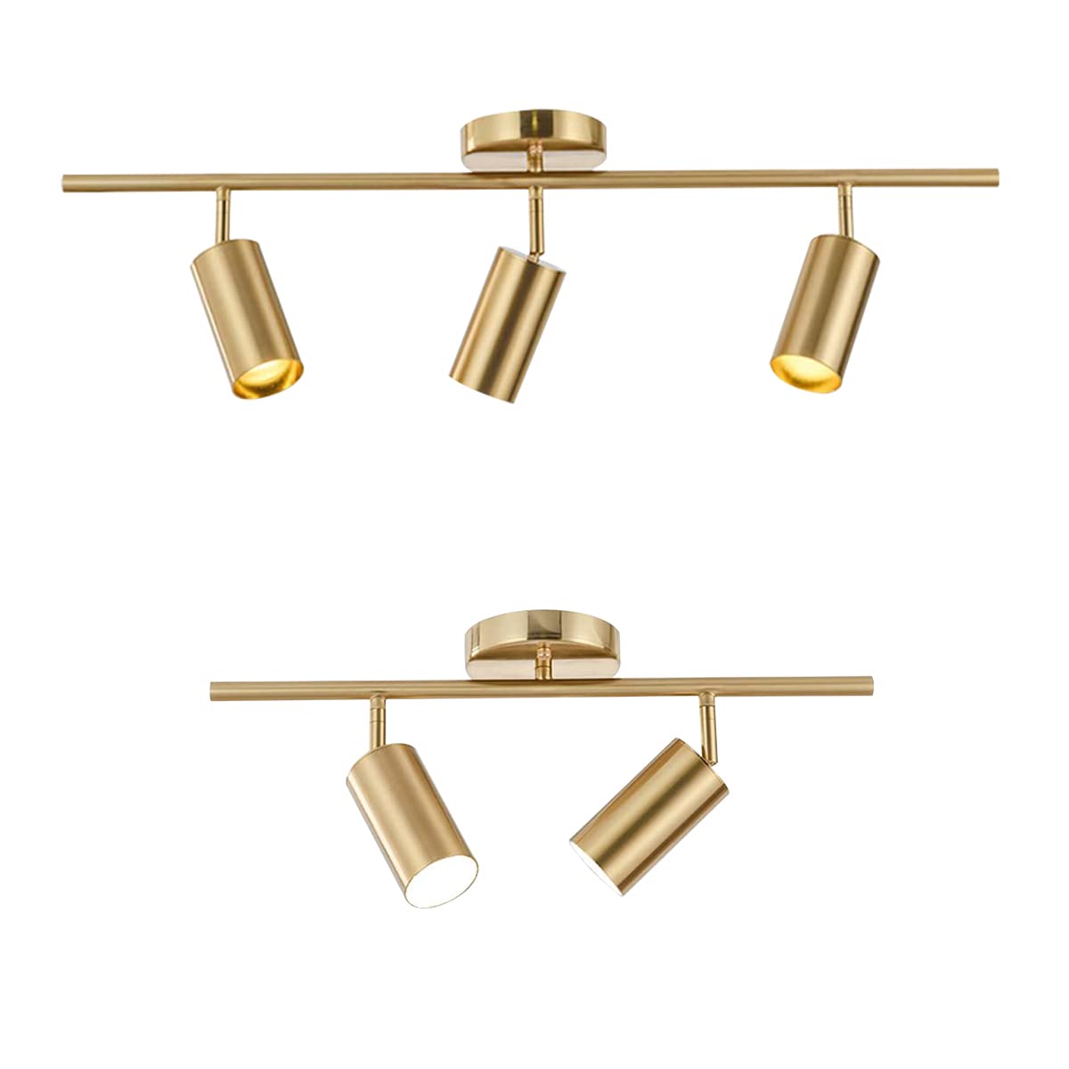 Gold Flush Mount Tracking Light Kit 3 Light Wall Decorative Lamp