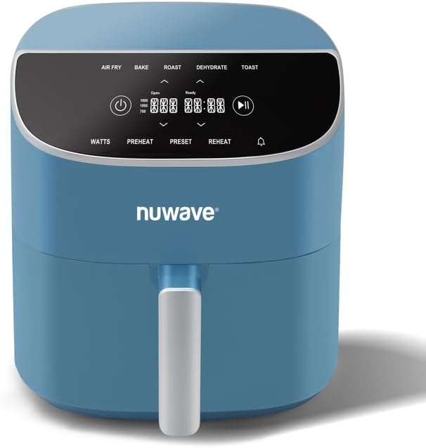 8QT Brio Air Fryer Plus Black, Digital LED Touch Screen with Cool White Display