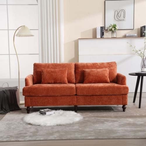 68.9'' Chenille Fabric Loveseat Sofa Futon Couch for Living Room