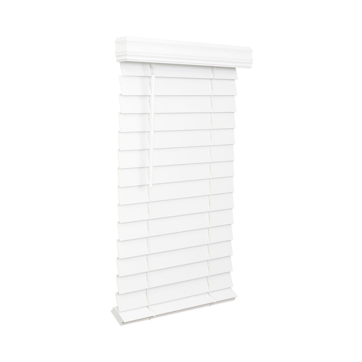 2.5-inch Cordless Faux Wood Blind, Plantation Style, 35" Wide x 96" Long, Smooth