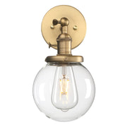 Bathroom Light Fixture Single Industrial Wall Sconce with 5.9 Inches Globe Lampshade