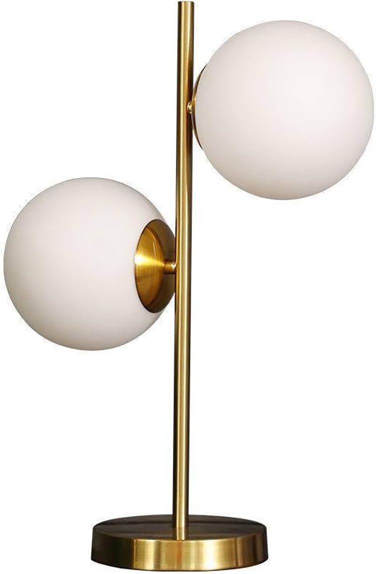 Table Lamp Modern 2 Glass Globe Table Lamp Gold Desk Lamp Retro with White