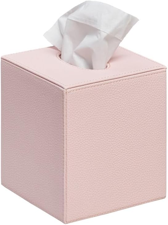 Faux Leather Tissue Box Cover | Light Green