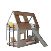 Twin Over Twin House Bunk Bed for Kids