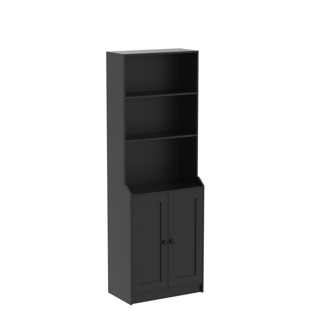 75" Tall Book Shelf and Bookcase with 2 Doors