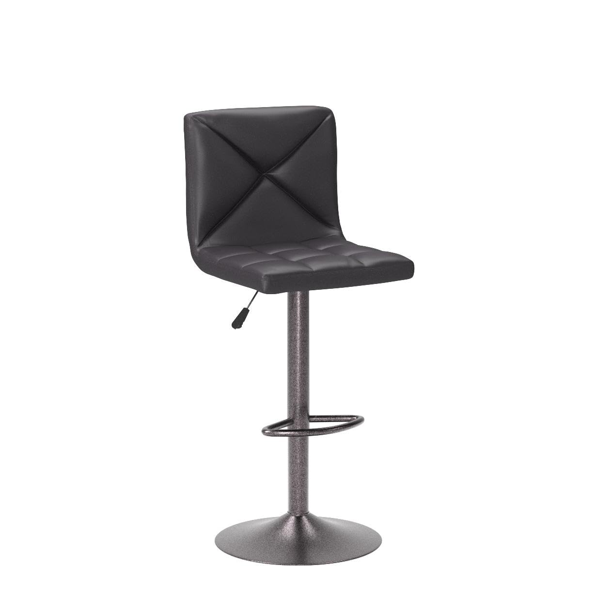 Counter Modern Swivel Barstool with Back Height Adjustable Square Seat