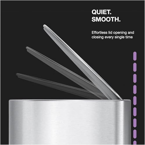 simplehuman 6L semi-Round Step can, Brushed Stainless Steel