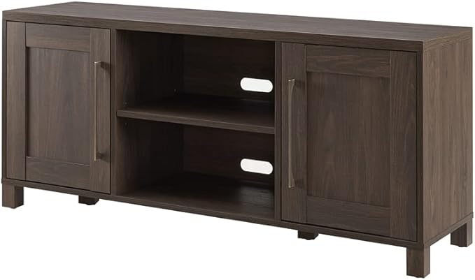 Rectangular TV Stand for TV's up to 65" in Alder White, for Home, Living Room, Bedroom