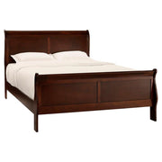 Traditional Engineered Wood Queen Sleigh Bed in Brown Cherry,Bed Frames