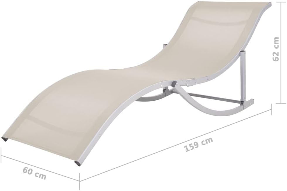 Sun Loungers 2 pcs Cream Textilene