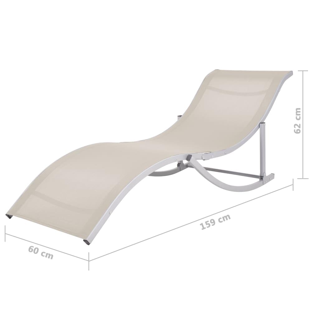 Sun Loungers 2 pcs Cream Textilene