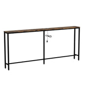 70.9" Narrow Long Console Sofa Table with 2 Power Outlets & USB Ports for Living Room