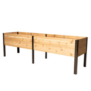 Raised Garden Bed Elevated Cedar Planter Box | 2' x 8' Self-Watering Standing Garden