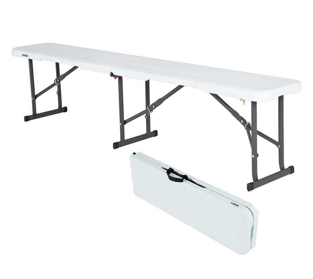 80305 Portable Folding Bench, White